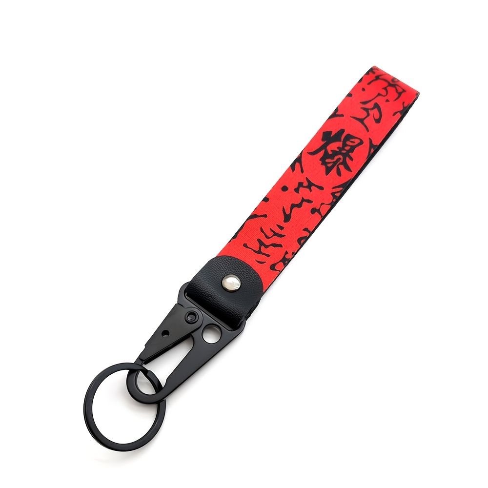 TEMU Jdm Anime "paper Bomb" Pattern Embroidered Key Tag Backpack Bag Charm | Wrist Lanyard Zipper Pull Car Keychain Keyring | Motorcycle & Car