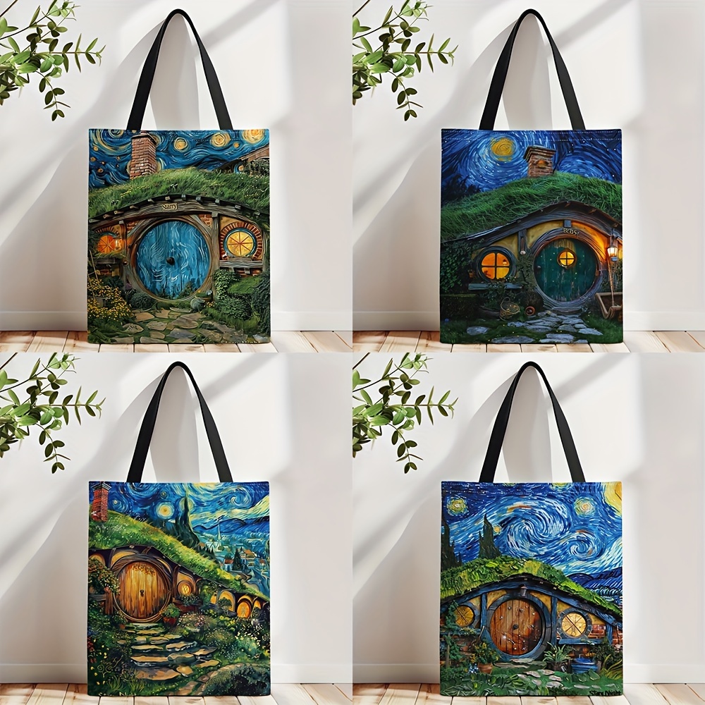 

Starry Night Canvas Tote Bag - Fashionable, Machine Washable, For Shopping & Everyday Use