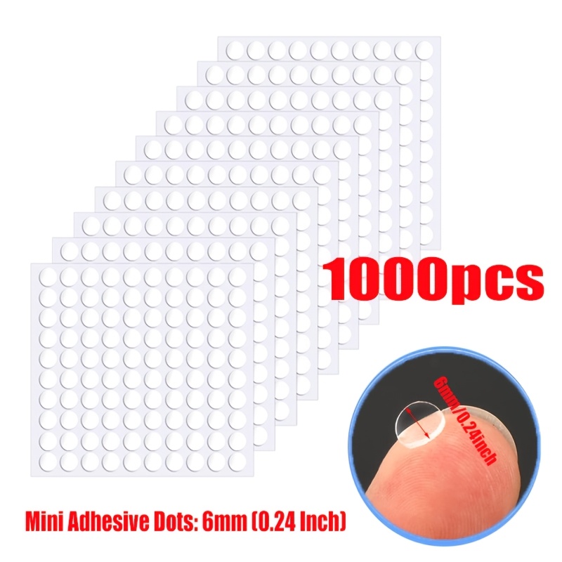 E-shop 1000 Klarsichtige, doppelseitige Klebestifte zum Basteln, entfernbarer Acryl-Klebstoff, Klebestifte für Luftballons und Kunstprojekte (6 mm/0,24