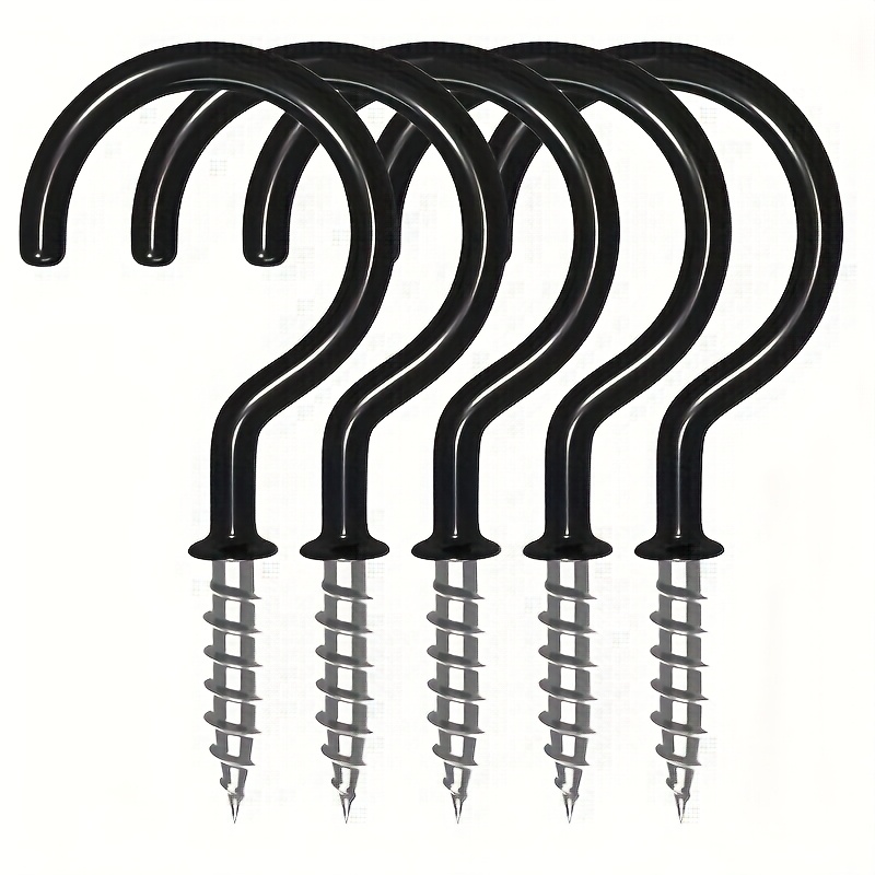 TEMU 15pcs Large Cup Hooks Screw Hooks Sheep Eye Hooks Hanging Hooks Light Hooks Open Hooks Sheep Eye Round Punch Ceiling Hanging Hooks