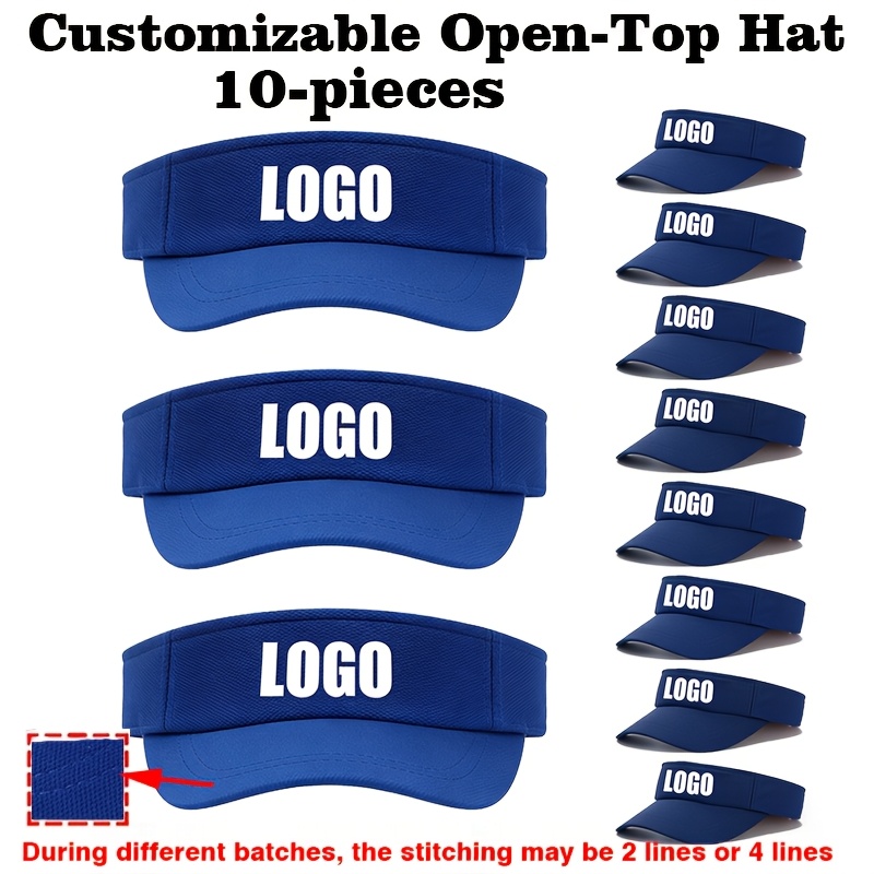 TEMU 10pcs Customizable Sun Hats, Featuring A Simple Solid-color Design. In Multiple Colors Suitable For Men And Women. Customizable With Patterns,