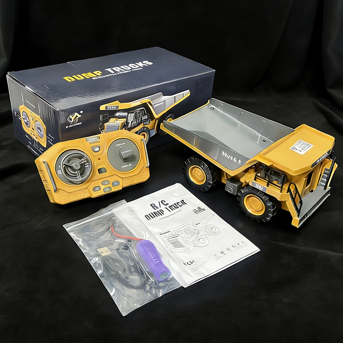 TEMU Camion-jouet pelle puissant en alliage pour enfants de 6 à 12 ans, véhicule de chantier télécommandé avec châssis en alliage métallique durable,