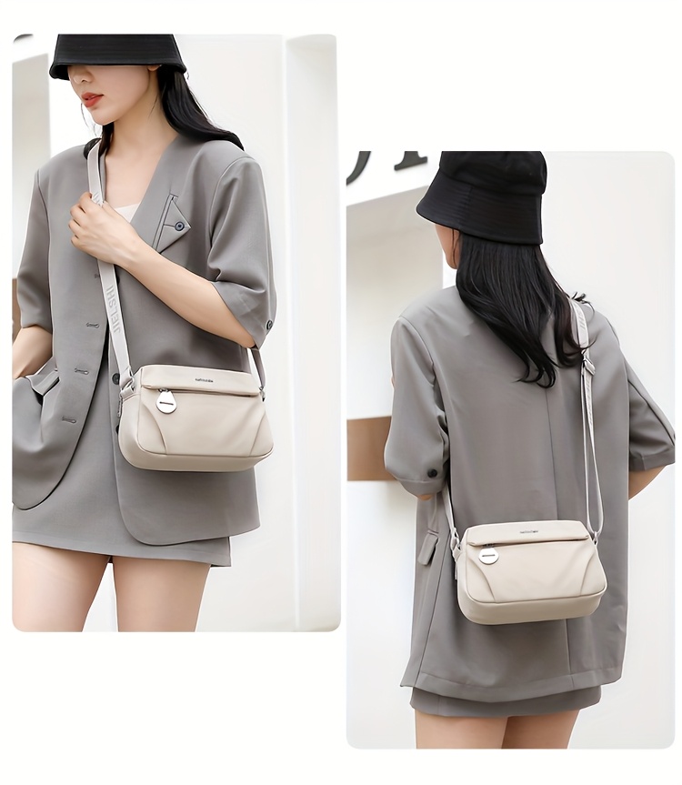 womens nylon crossbody bag with zipper closure minimalist oxford cloth small shoulder purse suitable for Product details 2