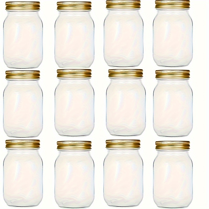 

6pack, 12pack, 500ml/16oz, Glass Mason Jars, Glass Storage Jars, Pickle Jars, Regular Sealing Lids, Suitable For Jam, Salad Dressing, Honey, Shower/wedding Gifts