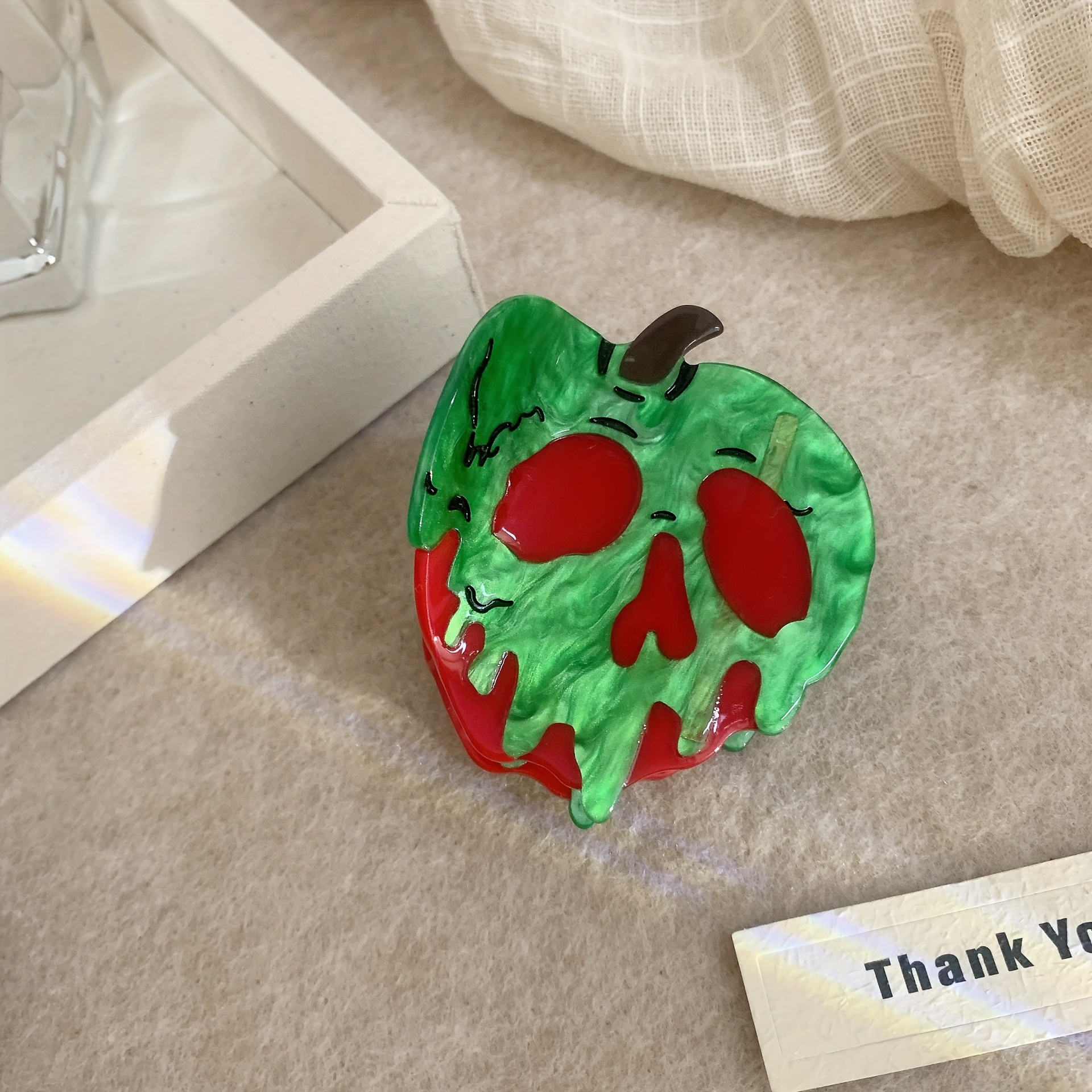 1pc Halloween Creative Cartoon Acetic Acid Hair Claw Clips For Women, Funny Cartoon Witch Poison Cherry Design Hair Additions, Fun Gift For Her