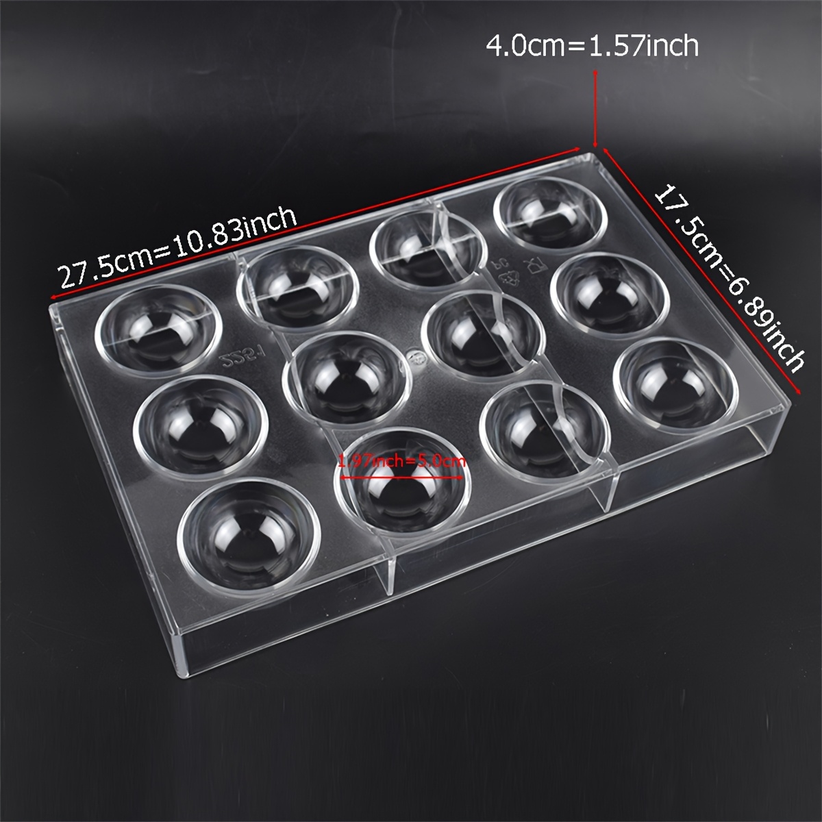 Polycarbonate Chocolate Mold, 5cm Diameter Hemispherical Chocolate Candy Molds, Baking Enthusiast Gift, Durable Drop-resistant Chocolate Molds For Bakery And Dessert Shops, Food Grade Material
