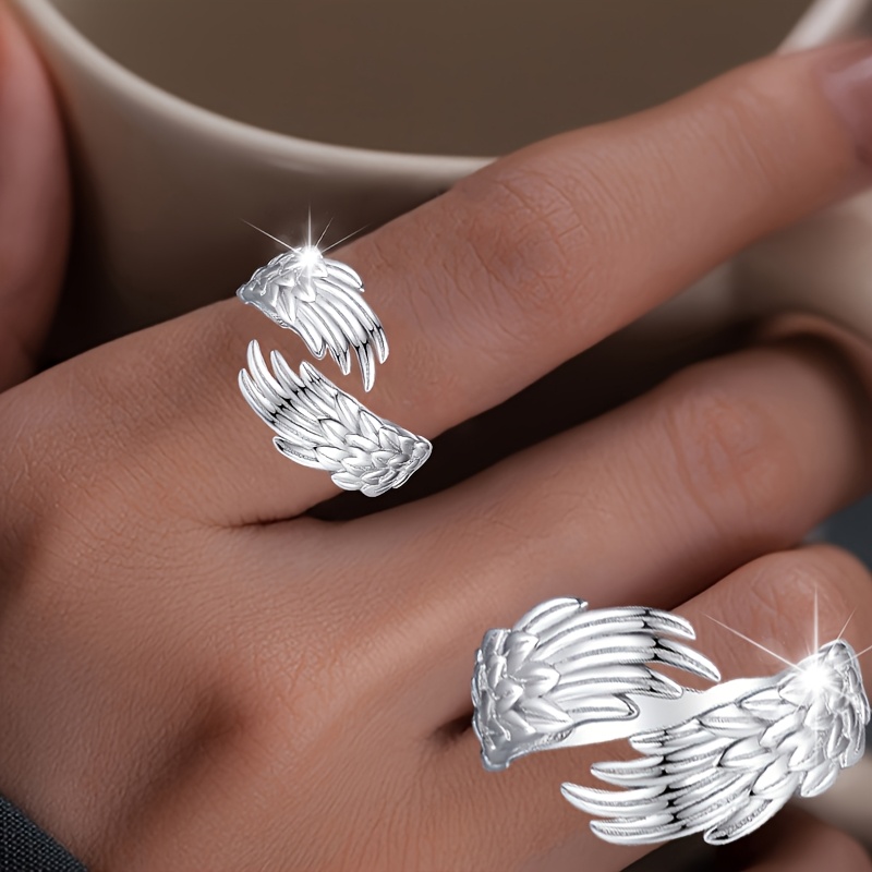 Women's High-End Angel Wing Open Fashion Ring, Gift-Ready