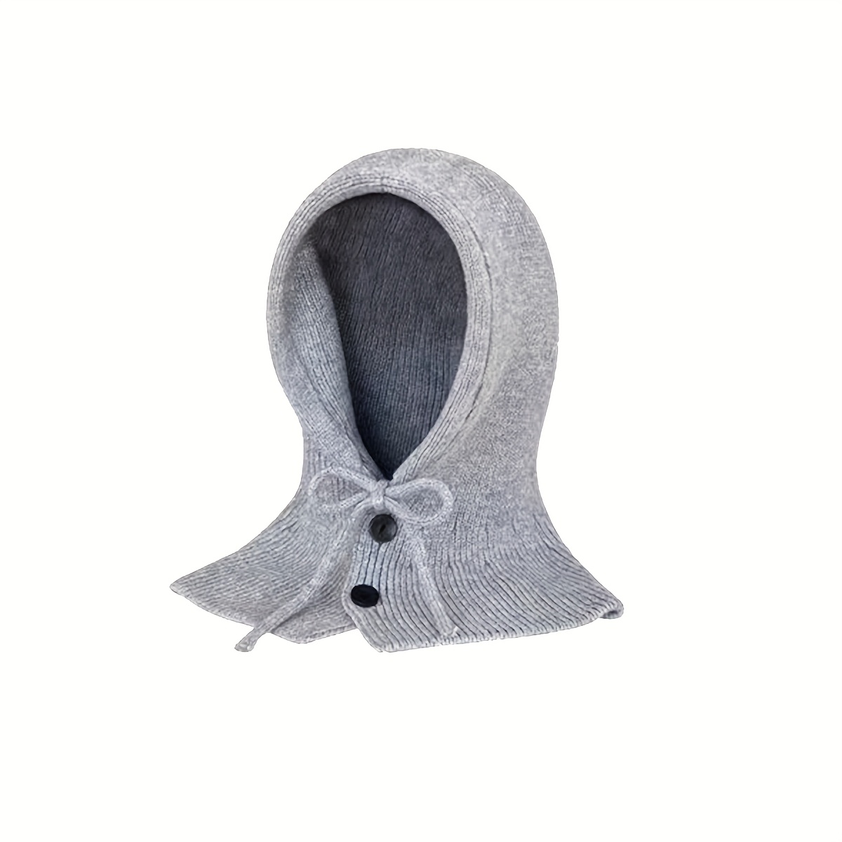 TEMU Fishing Hat With Scarf - Windproof Knit Balaclava For , Black & Gray Options, Stylish Winter Accessory For Hunting, Fishing & , Fishing Hat