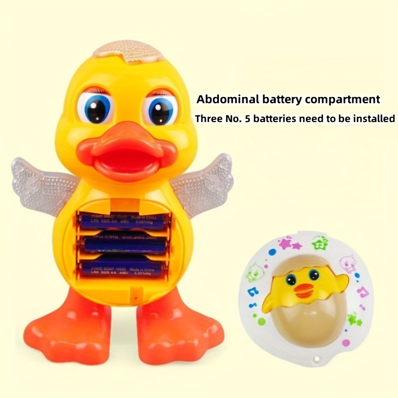 interactive electric dancing duck toy with blinking lights music cute cartoon design     battery powered batteries not included ideal christmas halloween holiday gift details 8