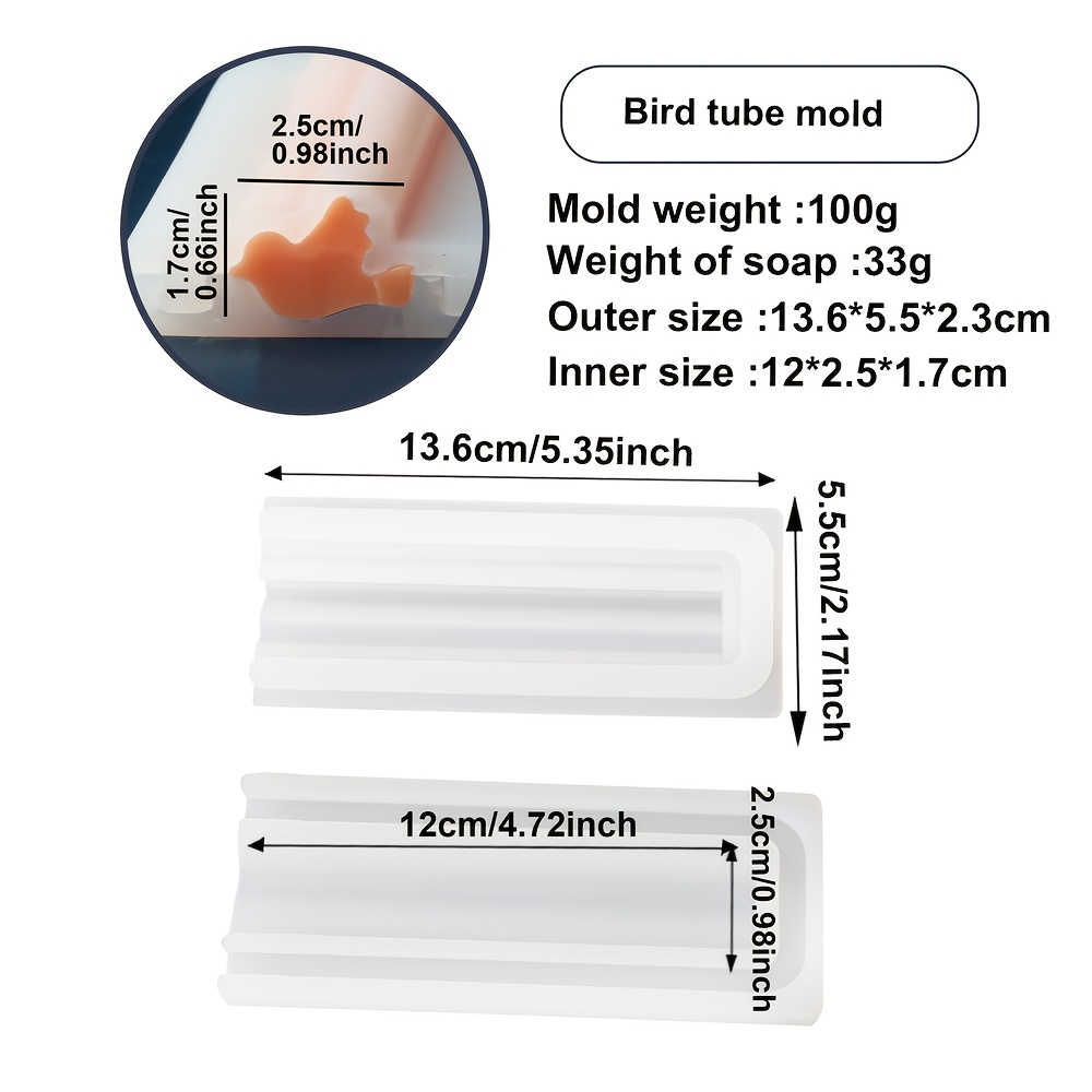 TEMU Mini Silicone Soap Mold Diy Handcraft Cat Bird Duck Tube Shapes Craft Soap Candle Resin Versatile Moulds For Soap Making