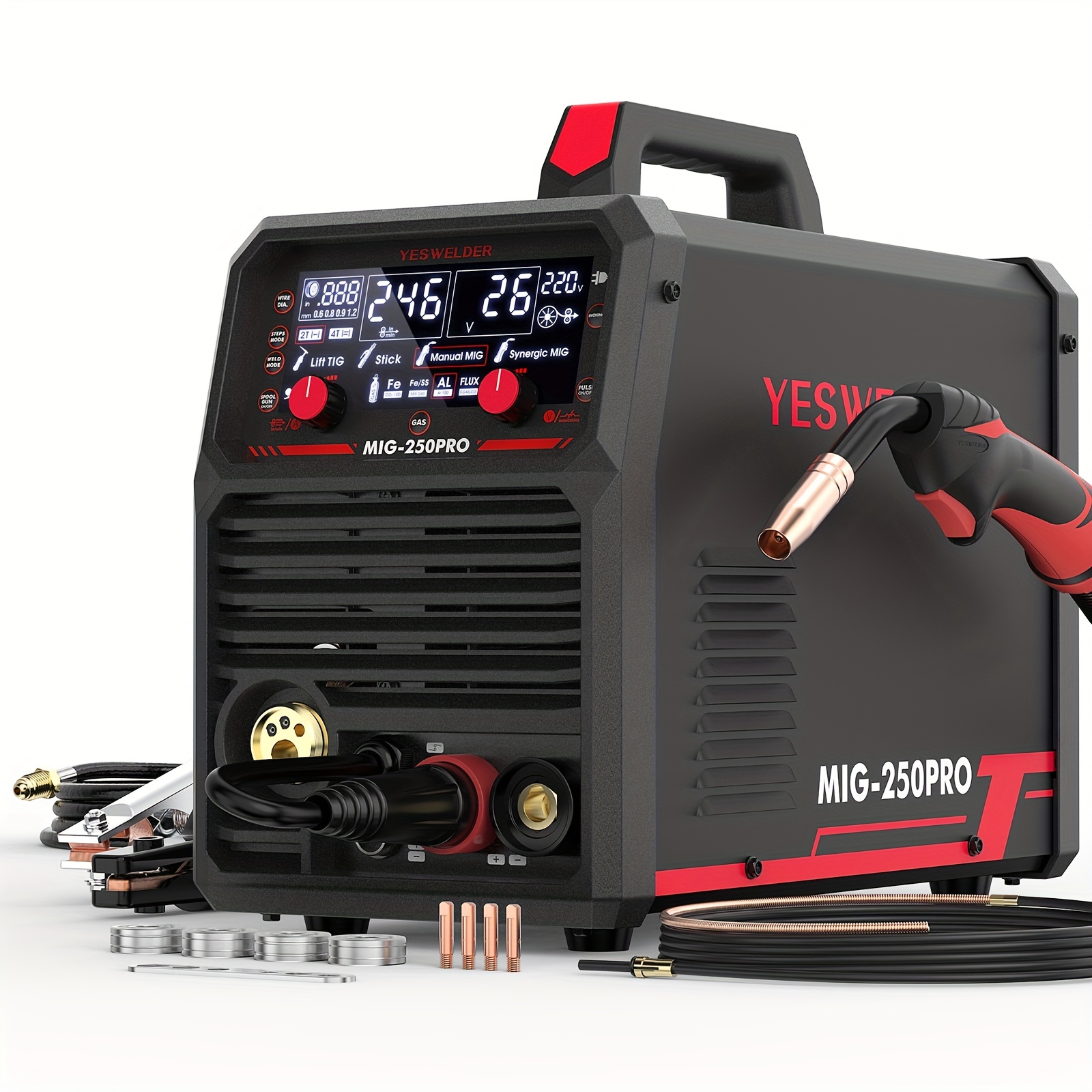 

Yeswelder Mig-250 Mig , 250amp 220v, Gas Mig Gasless Welding Mig/ Tig/ , Compatible