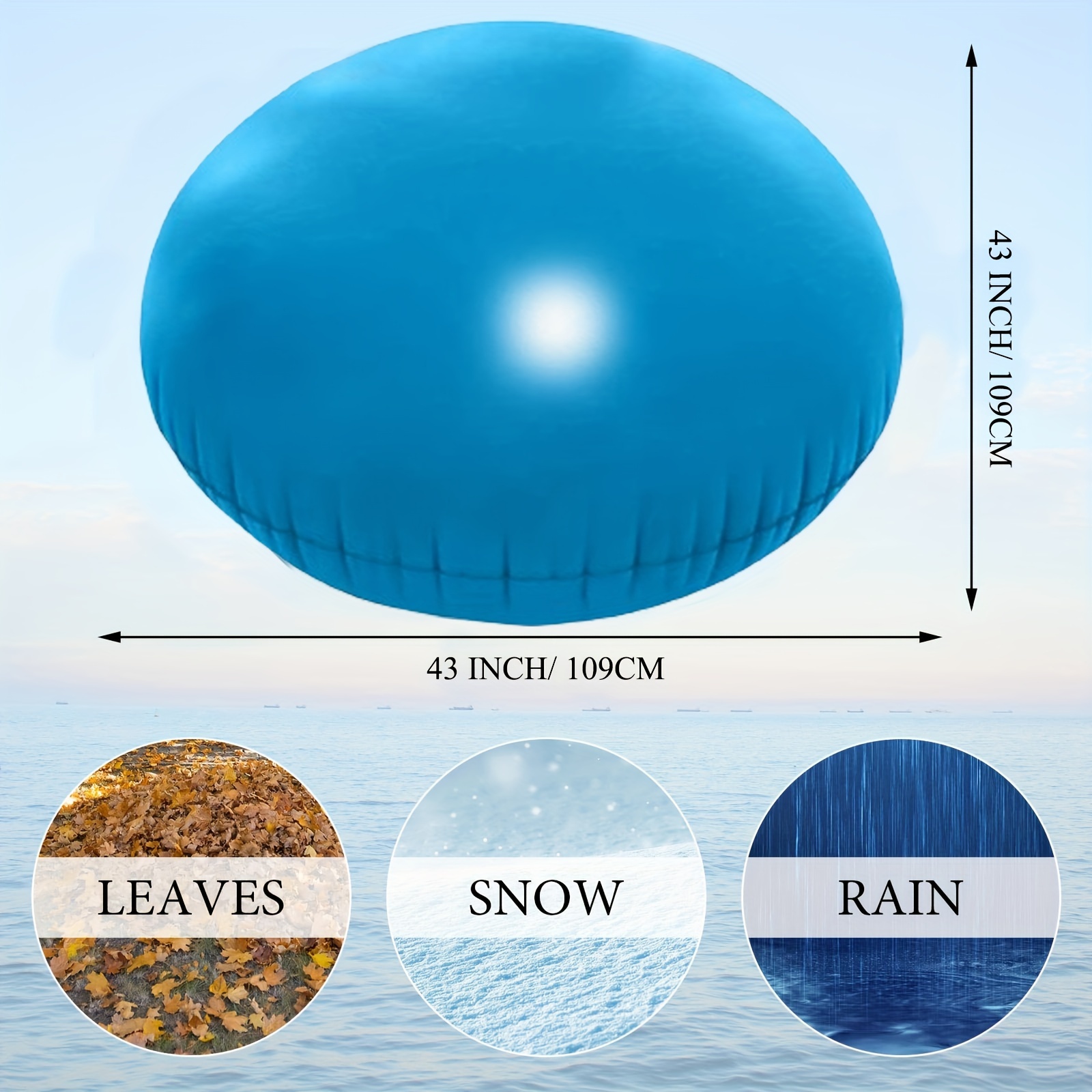 ASOFTY Lot De 2 Coussins D'Hivernage Piscine Hors Sol - 120x120 Cm - PVC Résistant - Avec Corde - Protection Hiver