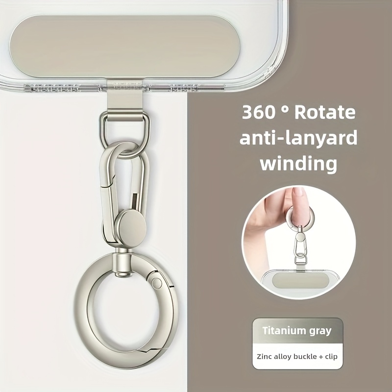 Image of Mobile Phone Lanyard Clip Spring Ring Hook Ultra-thin Stainless Steel Gasket Fixed Connection Piece Female High- Hanging Phone Case Cover Pendant Anti-lost Patch Holiday Gift