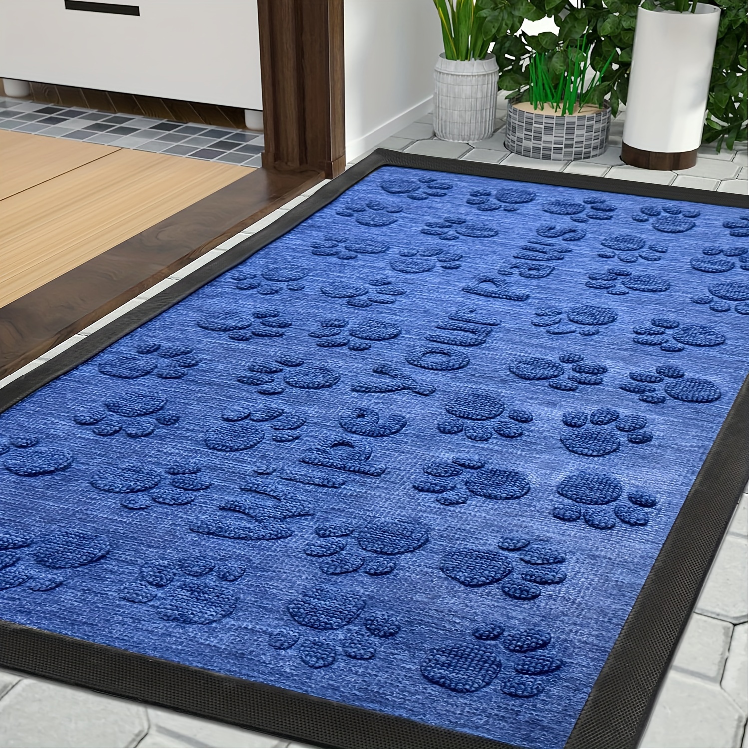 

1pc Pvc Mat, Duty , Mat, Dog Paw Pattern, Mud, To , , , , , Bathroom, - Use, Christmas Decoration Doorway Mat