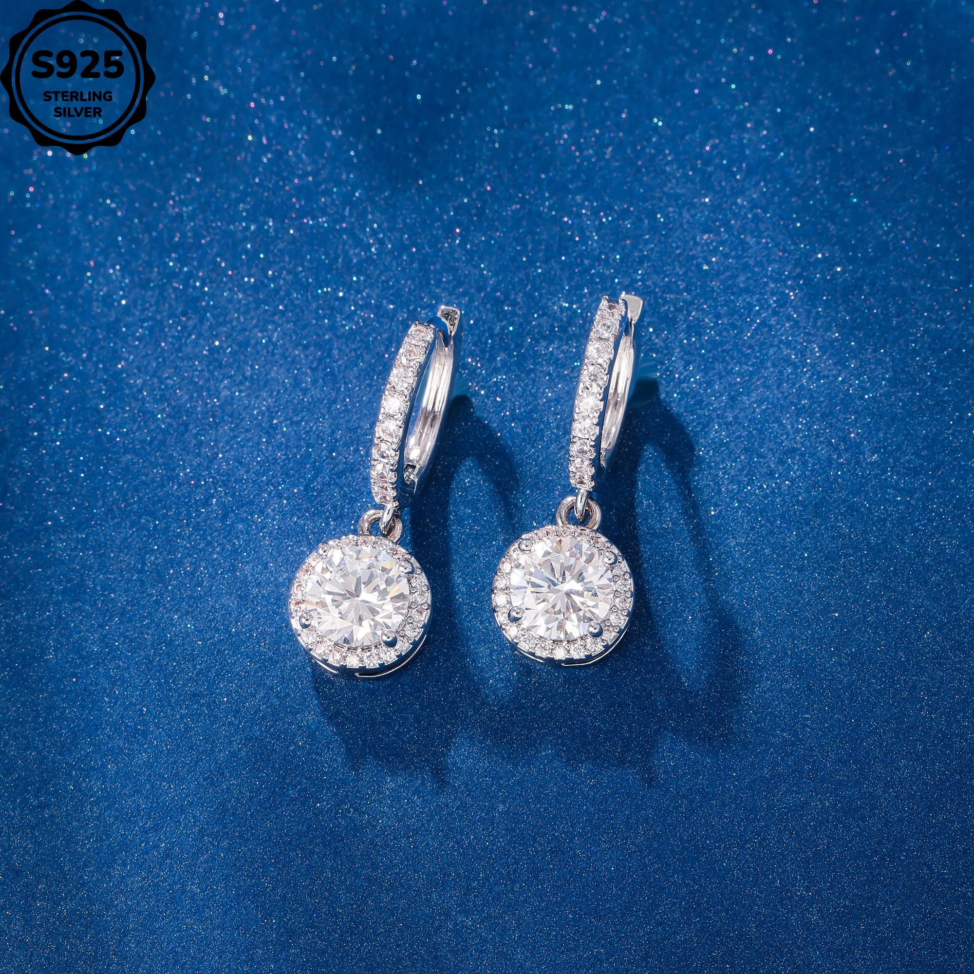 925 sterling silver womens round pendant earrings perfect valentines day gift exquisite anniversary gift creative and trendy   to give to girlfriend wife and mother with exquisite gift box included Product details 2