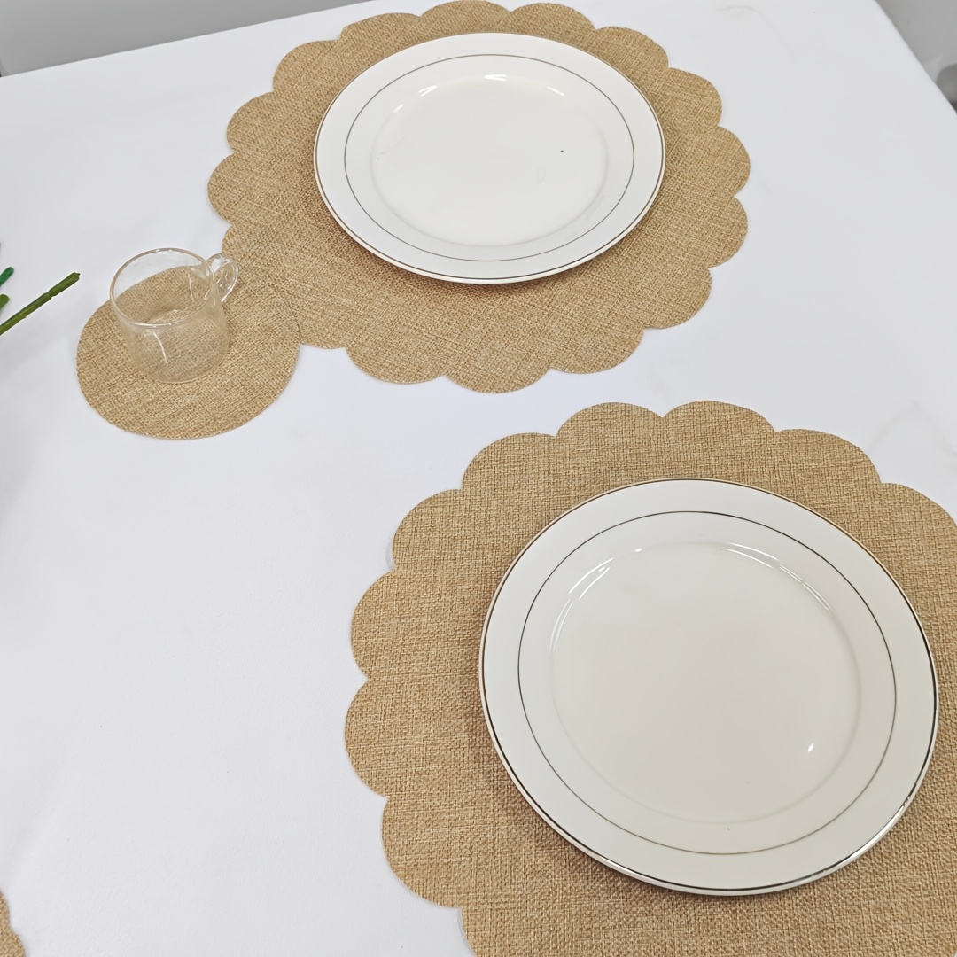 TEMU Sets de table ronds à volants pour , banquets et Noël - 32,99 cm avec bords à , élégants pour tables à manger, restaurants, anniversaires -