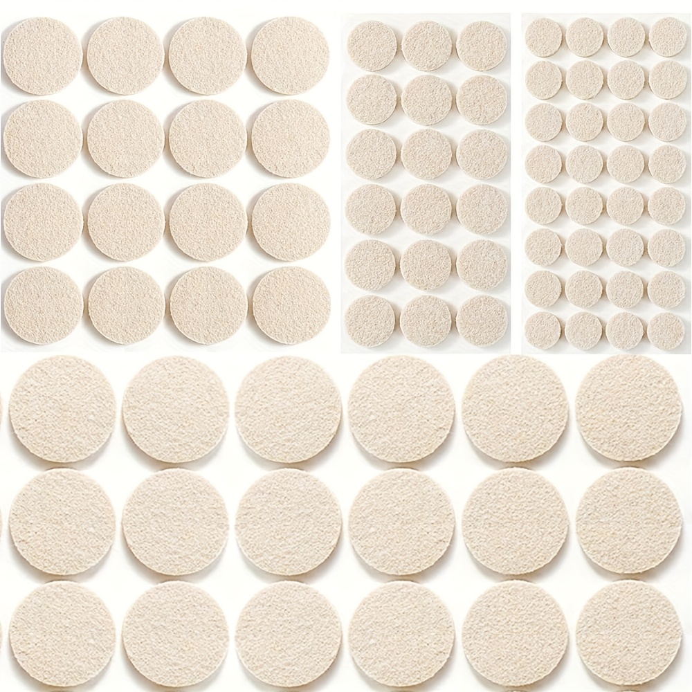 Image of 240pcs Furniture Felt Pad Set With Different Sizes, Used For Hardwood Floor Protectors, Anti-slip Chair Leg Pads, And Sizes Of Self-adhesive Rubber Chair Feet