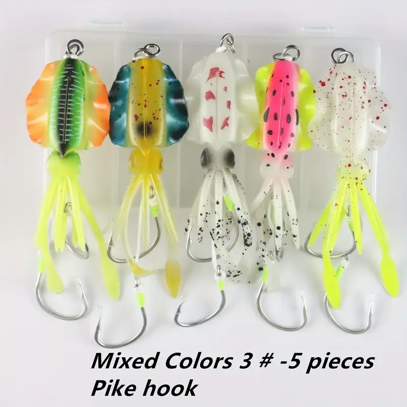 bioluminous fishing lure Soft Bionic Dual Illumination hand assembled bioluminescent octopus soft