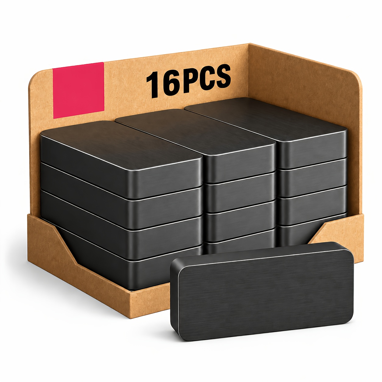 TEMU Lot de 16/8/2 aimants rectangulaires, blocs magnétiques noirs, aimants plats pour réfrigérateurs, bureaux et organisation domestique