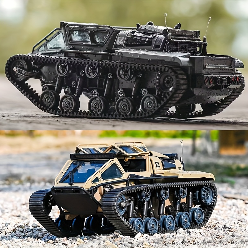 1:16 Scale RC Tank - High-Speed 10KM/H Off-Road Crawler with 4WD, 360° Rotation, All-Terrain Treads, USB Rechargeable Batteries (2 Included) - Remote Control Military Truck Toy for Kids & Adults, Birthday/Christmas Gift