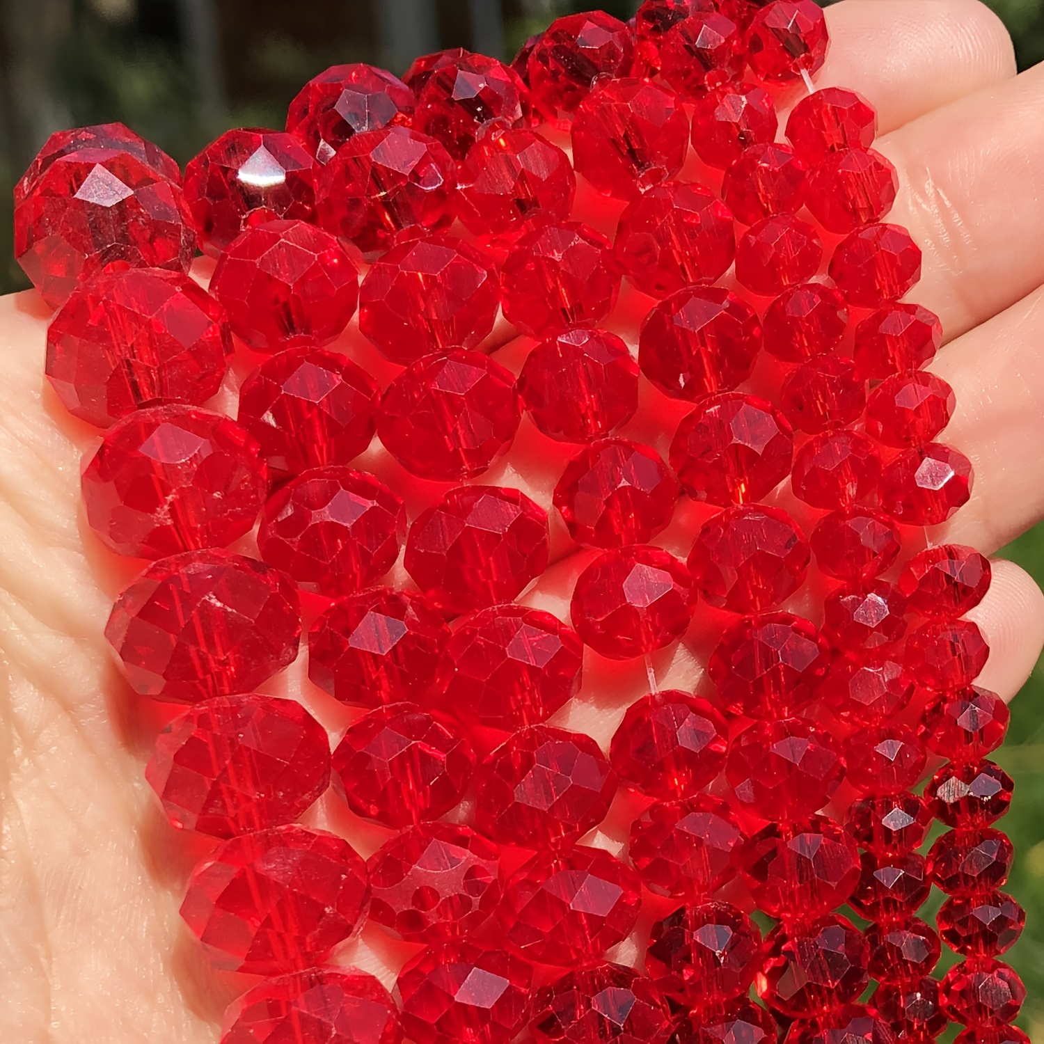 

Perles de verre facetées rondes pour la fabrication de bijoux, 120/90/65pcs espaces de perles de cristal rouge 4mm-10mm pour les bracelets DIY, boucles d'oreille, colliers, artisanat