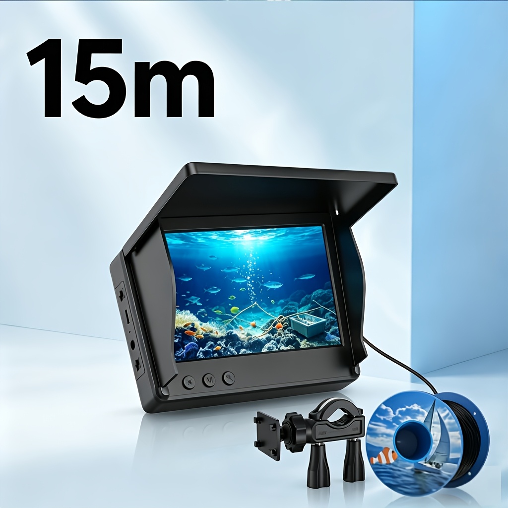 Underwater Fishing Camera 1080p Hd, Portable Fish Finder With 4.3" Lcd Display & Infrared Night , 5000mah Large Capacity Battery, 18.5wh, Fishing Camera For Boat Kayak Fishing