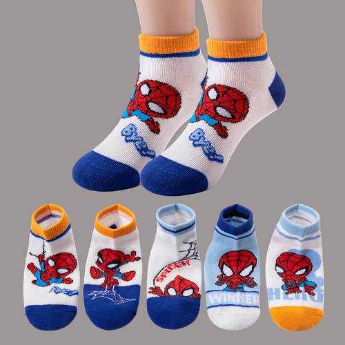 5 pairs of cartoon socks socks enjoy of web slinging teen tube socks boys short socks