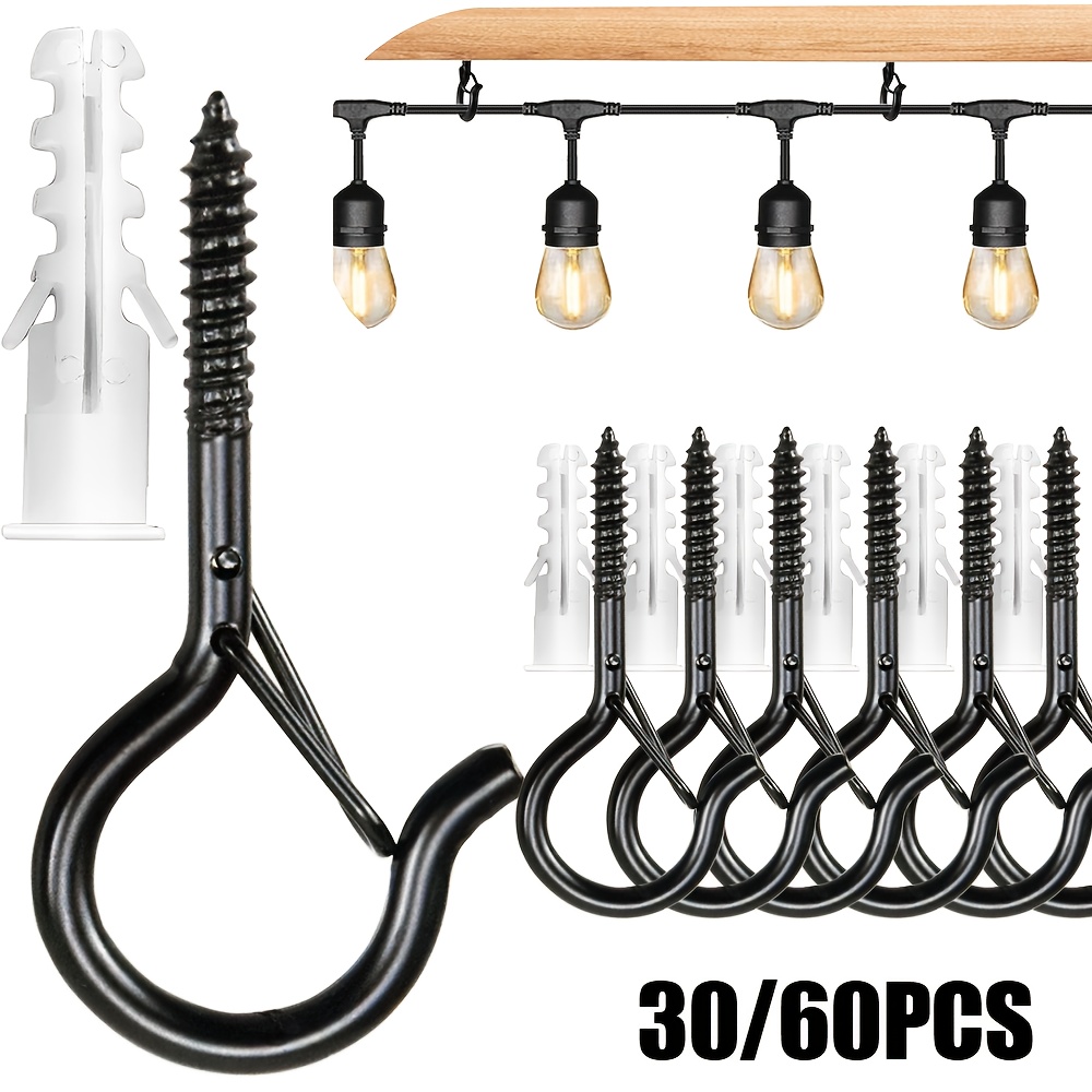 30 60pcs q shaped ceiling hooks rust proof metal hooks Temu