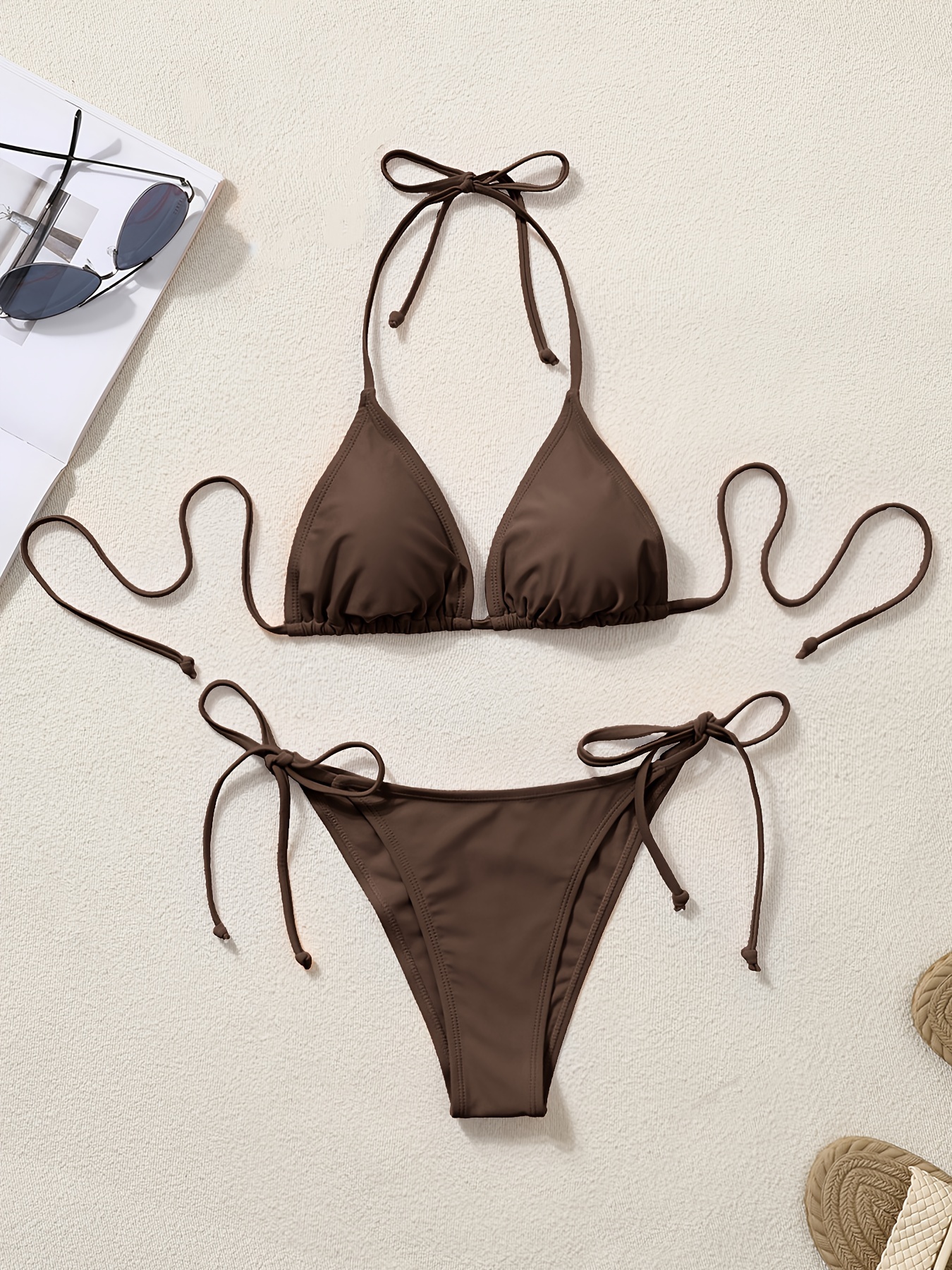 solid color womens bikini set