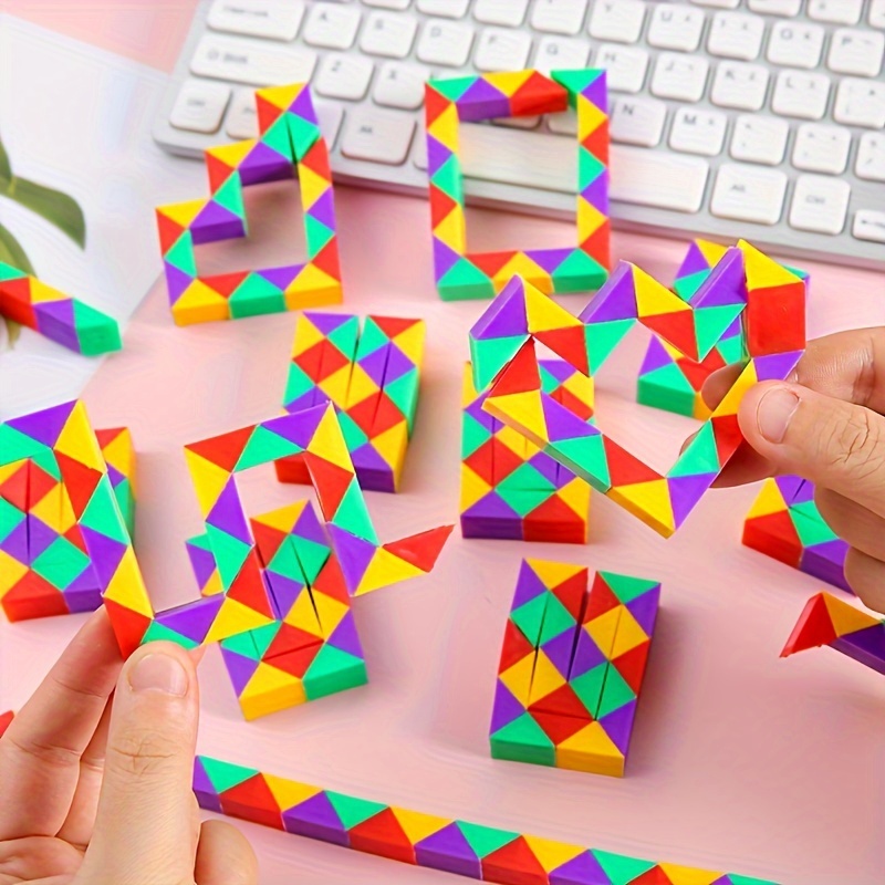 8/16/24piezas Conjunto de rompecabezas de serpiente mini, juguete de  serpiente mágica de plástico de para niños, regalos de pequeños  regalos