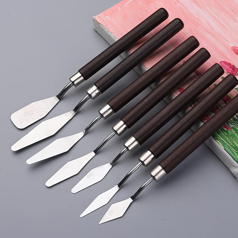 

7pcs Professional Palette Knife, Stainless Steel Spatula Oil For Painting, Perfect Canvas Board And Acrylic Paint Painting Supplies Partner