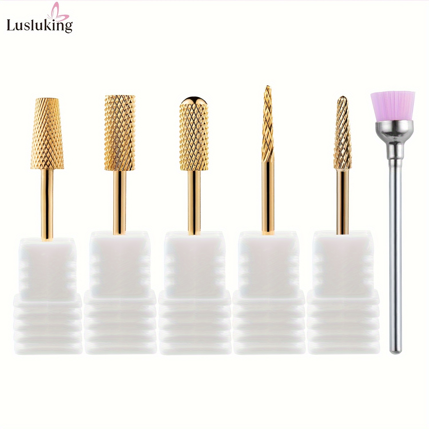 Image of 6pcs Set Steel Nail Drill Bits Manicure Grinding Head Cuticle Burr Pedicure Remover Tools For Acrylic Gel Nails Nail Care