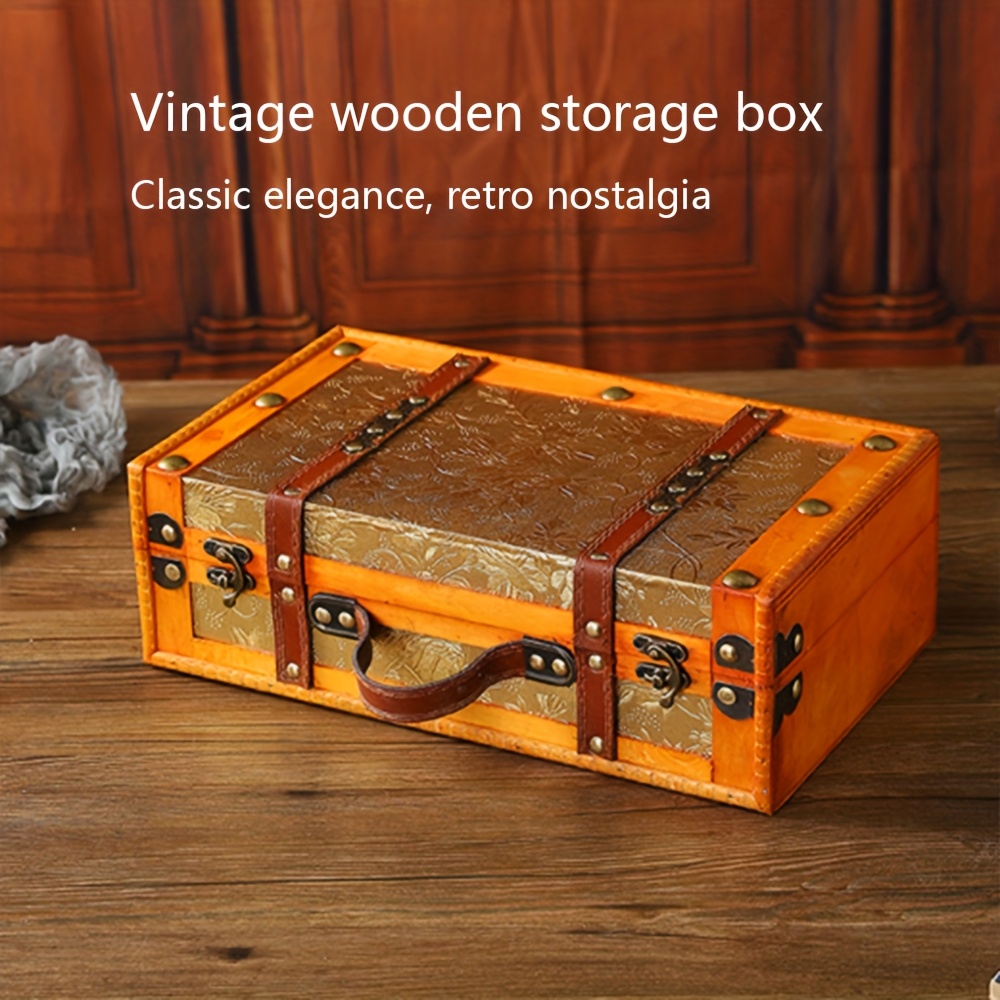 durable build large vintage wooden suitcase leather Temu Germany