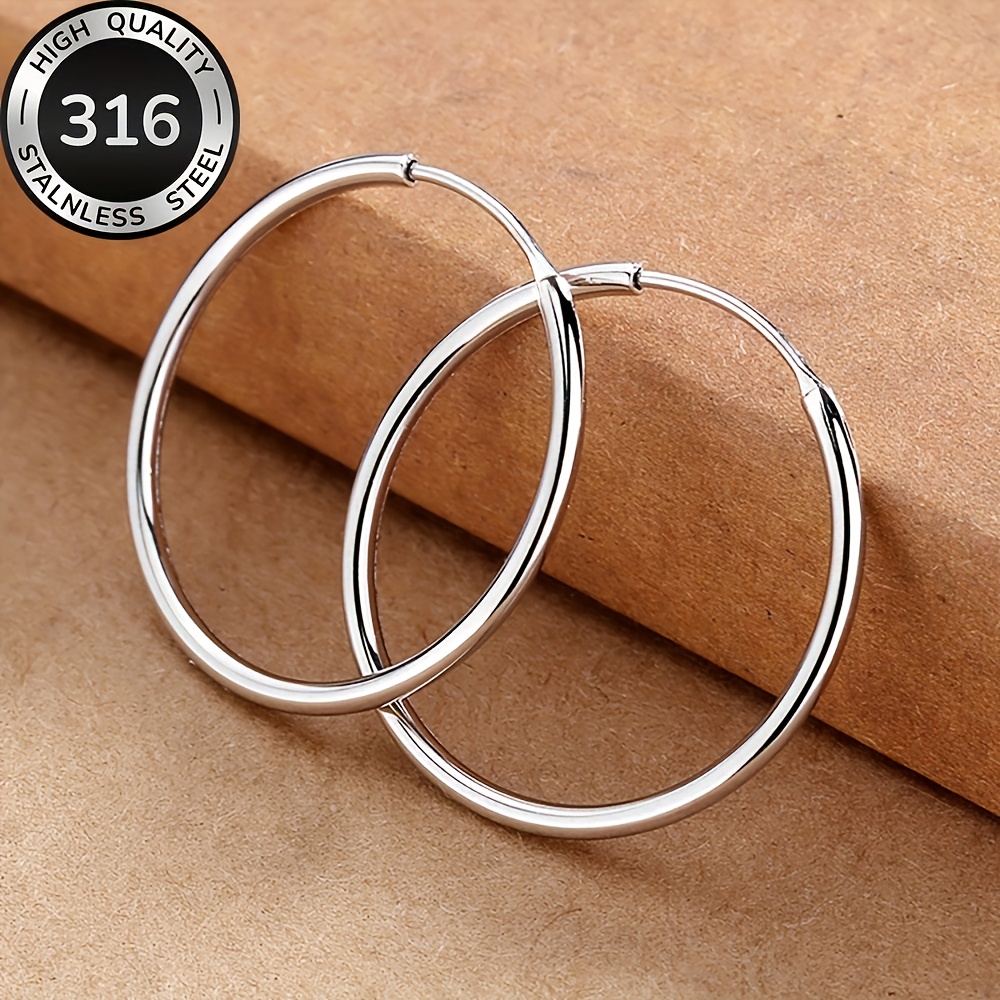 E-shop Hochwertige 316 Edelstahl Große Ohrringe, Hypoallergen, Bequem und Vielseitig, Einfach und Elegante, Geeignet für oder Partys. Diese modischen