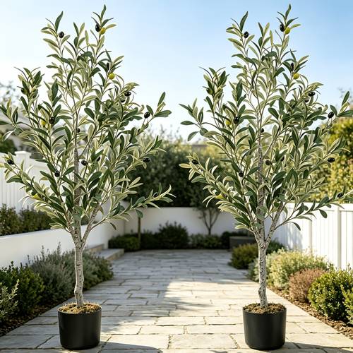 item picture 120cm artificial olive tree with fruit and three pronged trunk outdoor courtyard style pot not included style decorative plant artificial olive tree silkyy olive tree suitable for room office decoration