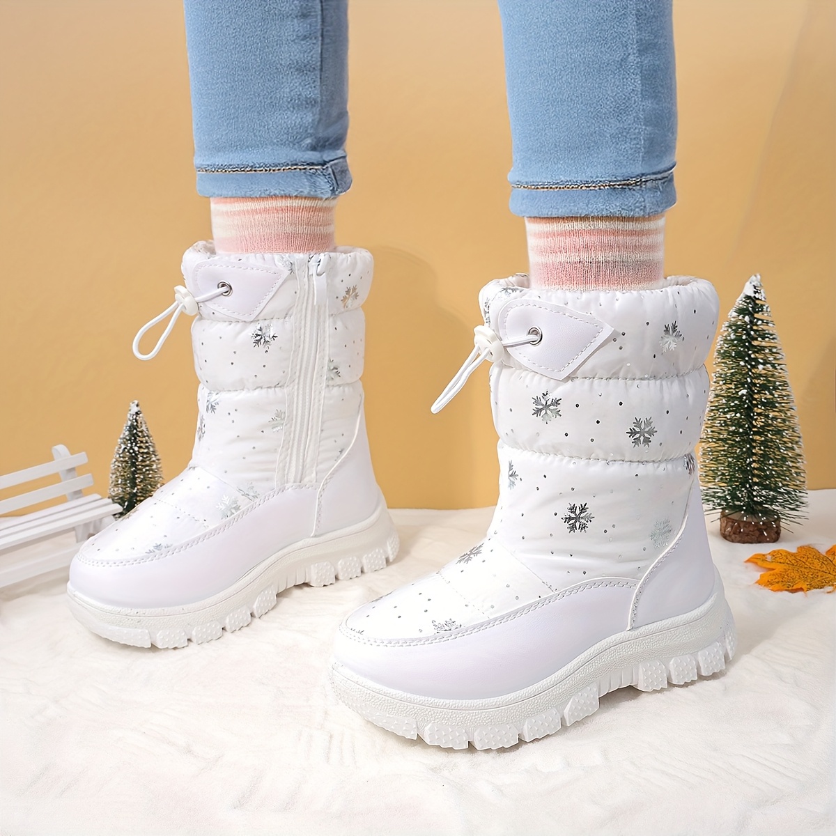 Meisjes Winter Sneeuwlaarzen - Verdikte Warme Anti-Slip Traction Tread