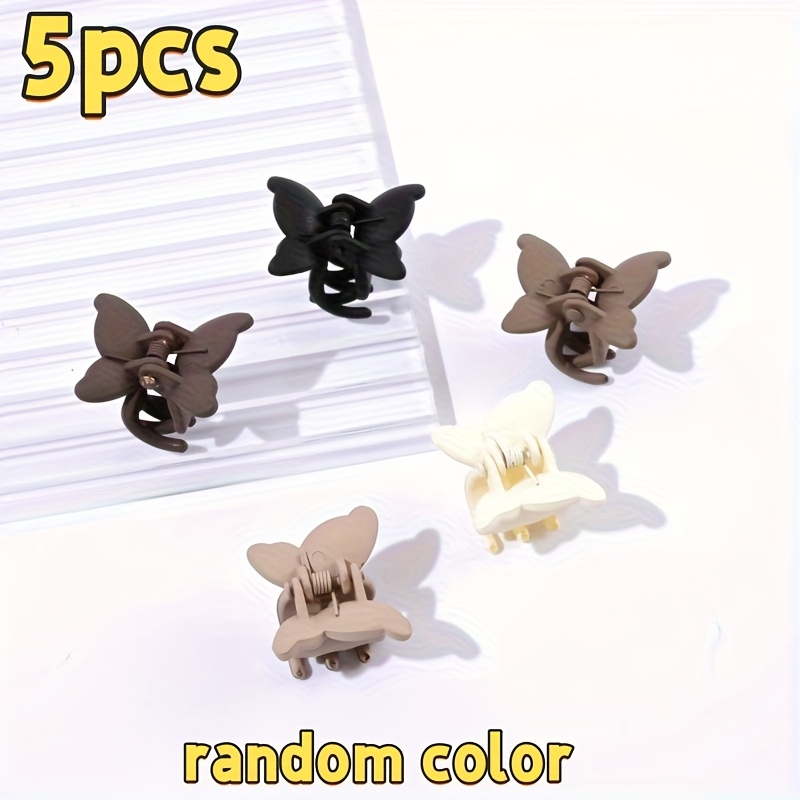 5pcs Matte Frosted Plastic Bow Hair Clips, Multi-functional Hair Claw Clips, Perfect For Casual And Formal Hairstyles, Stylish Hairstyles, 5pcs Random Color