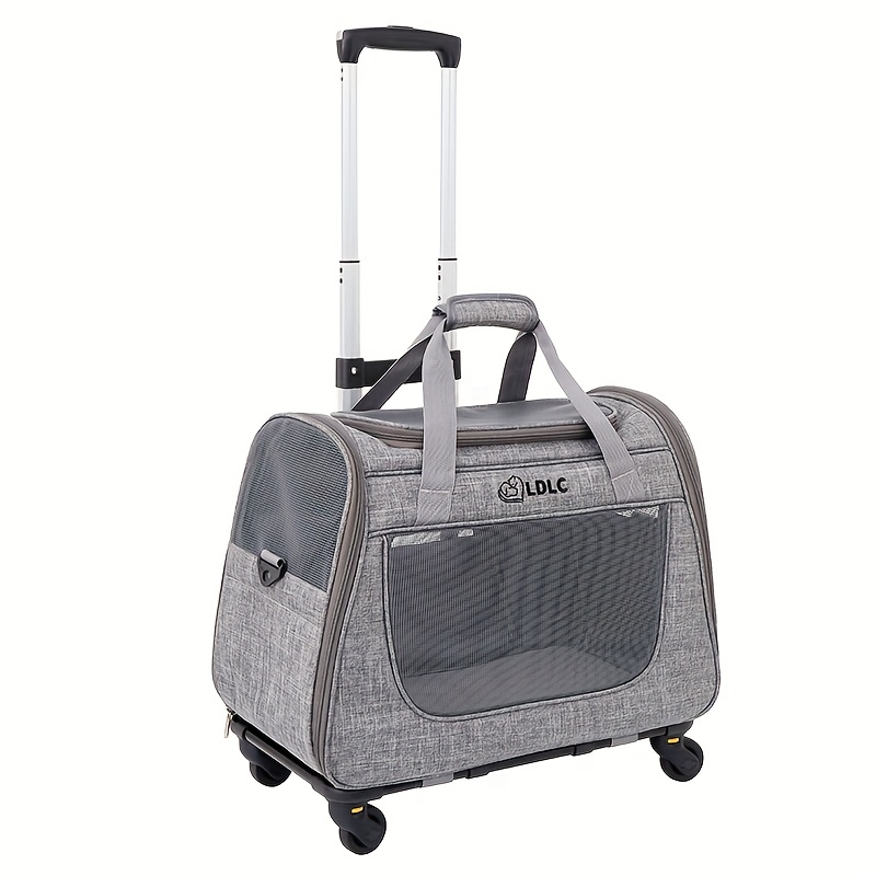 TEMU 2-in-1 Trolley Pet Cat Bag: Cat Carrier With Wheels For Your Furry Friend!