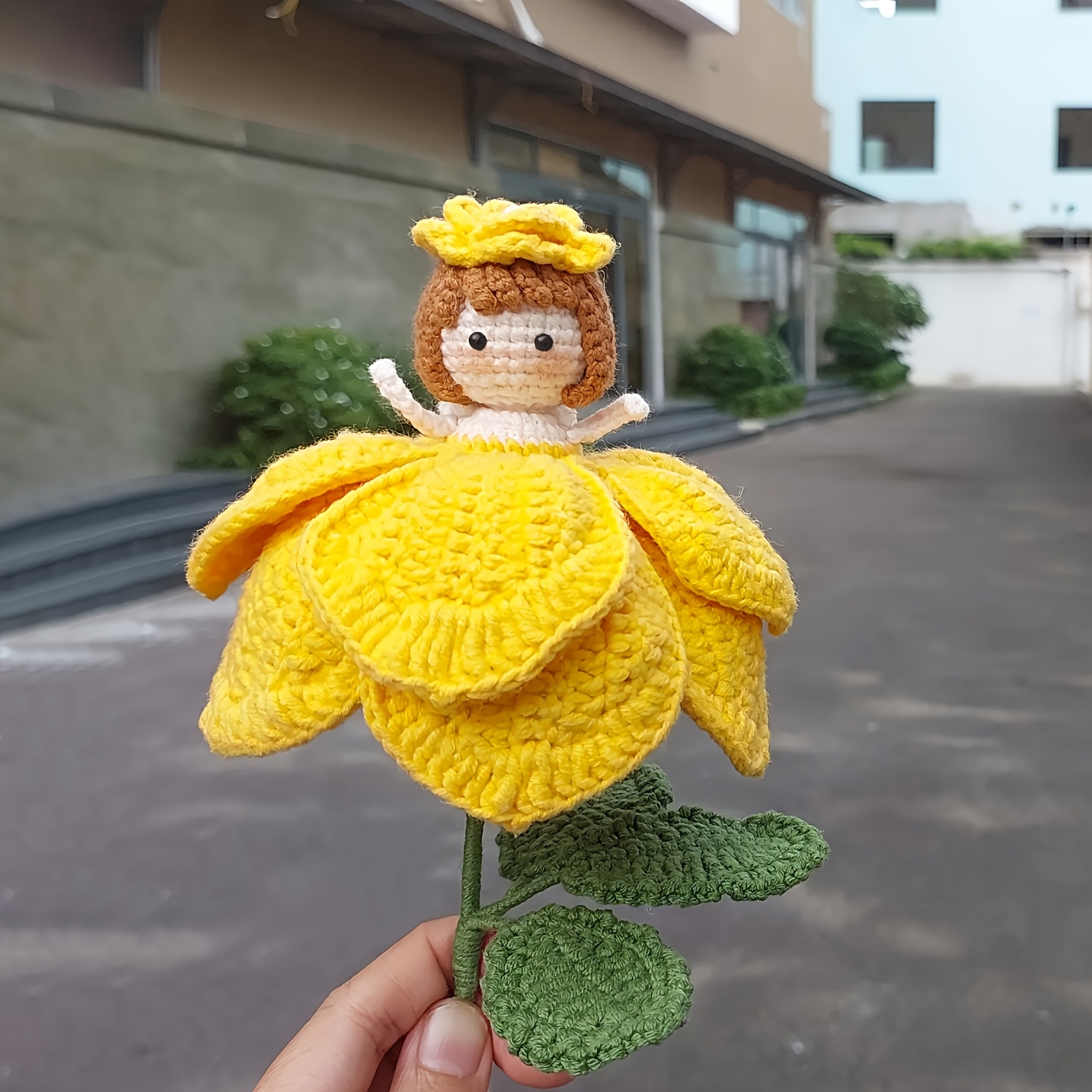 Crochet Amigurumi Rose Doll Kit Yellow Green Crocheted Flower with  Cute Girl Design Beginners Complete Beginner Video Tutorial, Paper