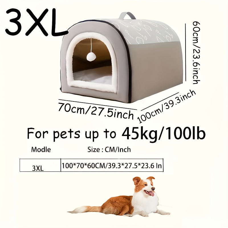 Groot Huisdierhuis, Extra Groot Ruimte, Zacht en Comfortabel, Multifunctioneel, Geschikt voor Alle Seizoenen