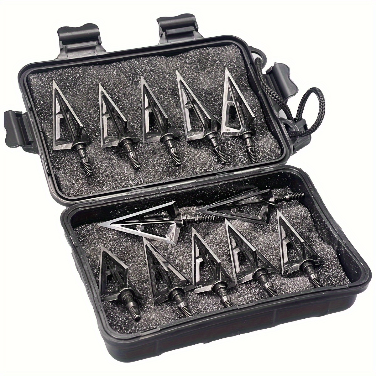 

12pcs Black Archery Broadheads Fixed Blades Stainless Steel Hunting Broadheads For And