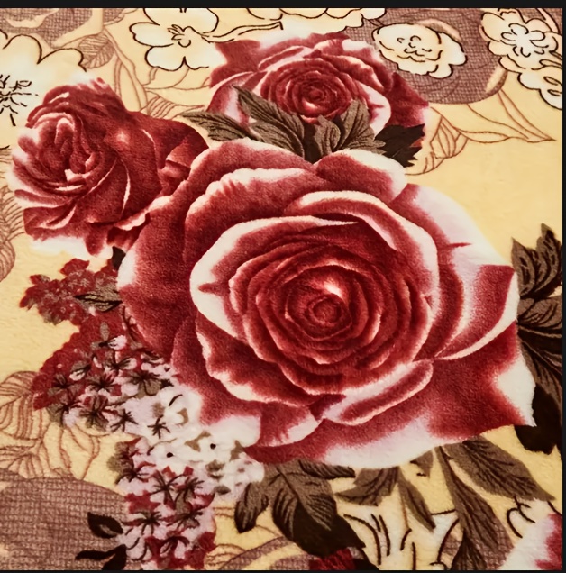 1pc floral print flannel blanket cozy throw with vibrant red roses green machine washable soft microfiber for bed sofa living room home decor throw blanket for couch bedroom elegant bedspread plush feel fabric Product details 2