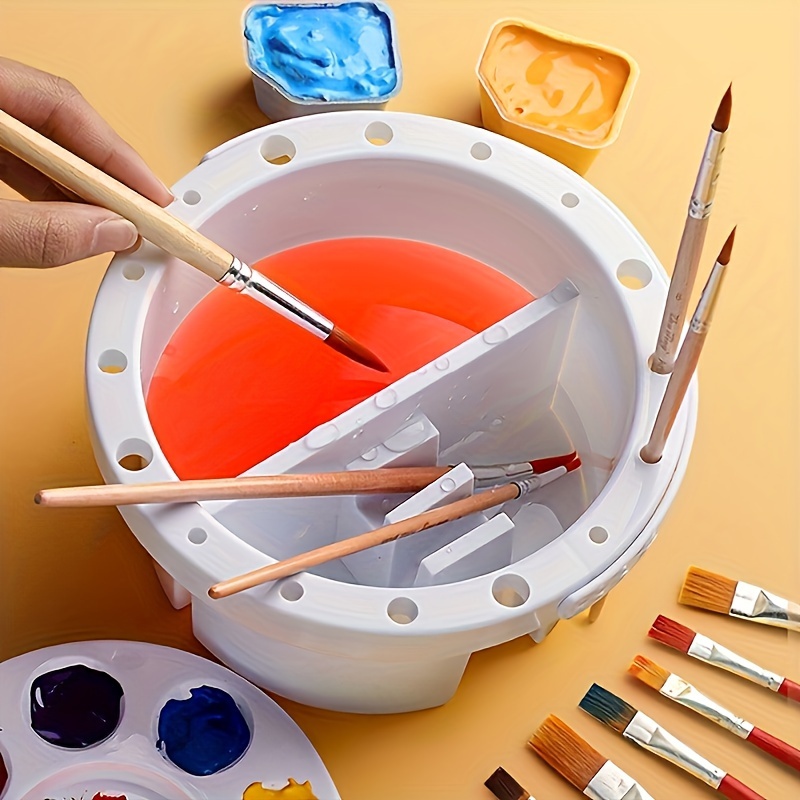 

1 Portable Pen Washing Bucket With Watercolor , Multifunctional Pen Washing Small Bucket