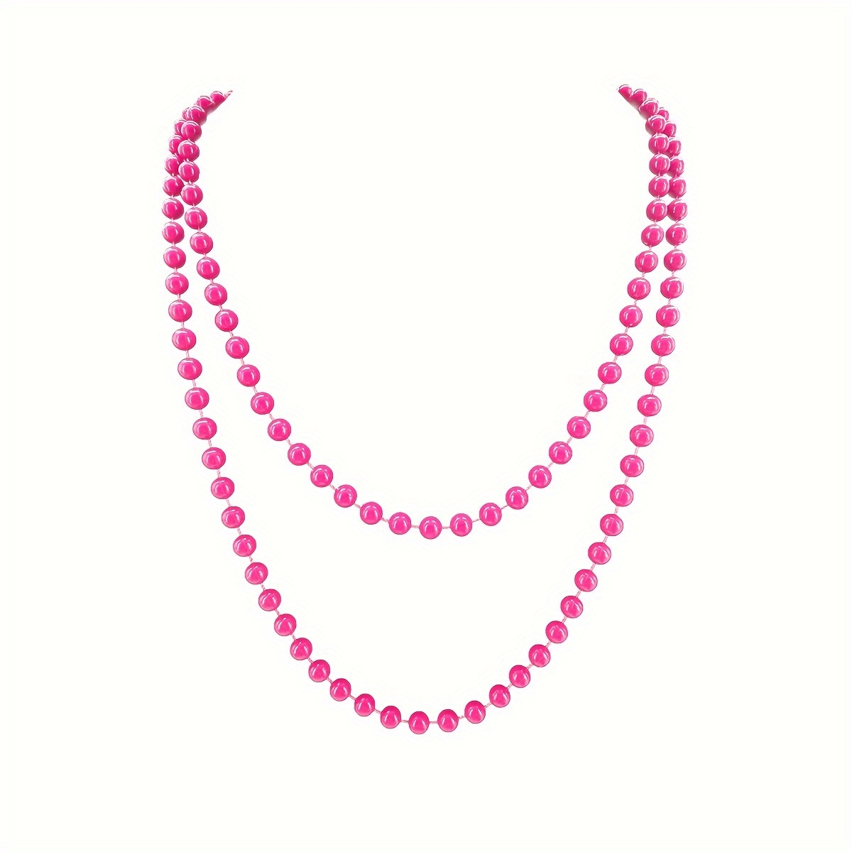 Image of 1pc 80s Neon Party Plastic Bead Necklace, Retro Hip Hop Fashion Dress Up Accessory For Costume Ball Events Halloween, Festive Gift