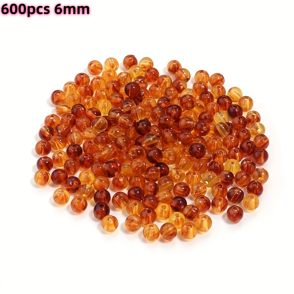 TEMU 600/120/40 pièces / Moyen/Petit (14mm/10mm/6mm) Perles Rondes en Acrylique - Perles de Haute Qualité pour DIY, Création de Bijoux, Boucles