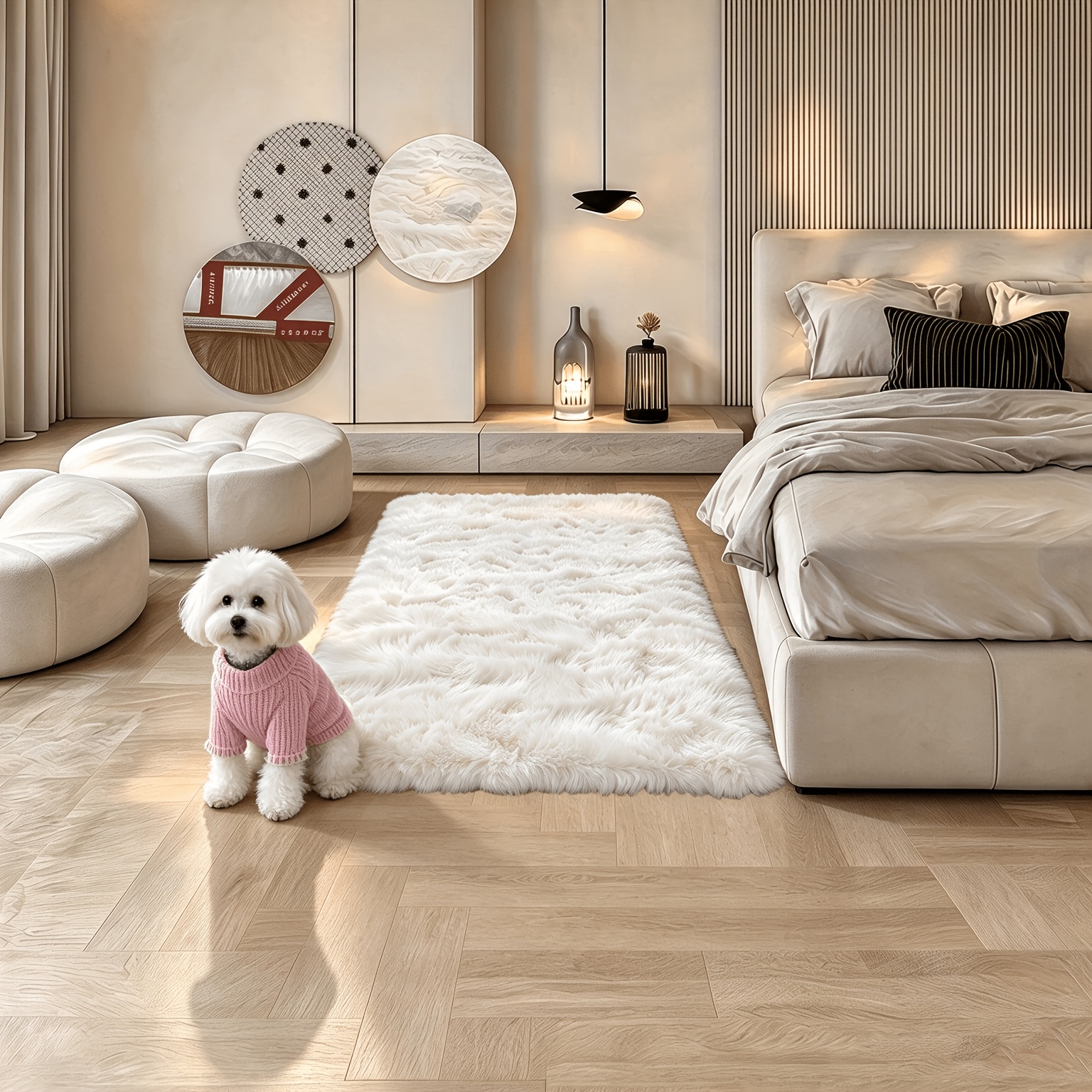 TEMU 1 pièce, Tapis Moelleux et Duveteux pour Salon, Tapis Shaggy pour Chambre, Décoration de Maison, et Luxueux, Antidérapant et Lavable en Machine,