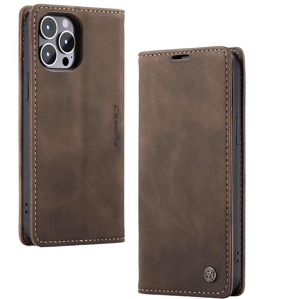 TEMU Phone Case: Vintage Matte Men's And Women's Wallet Card Holder With Slots And Stand, Cute Synthetic Leather Phone Case, Suitable For Iphone