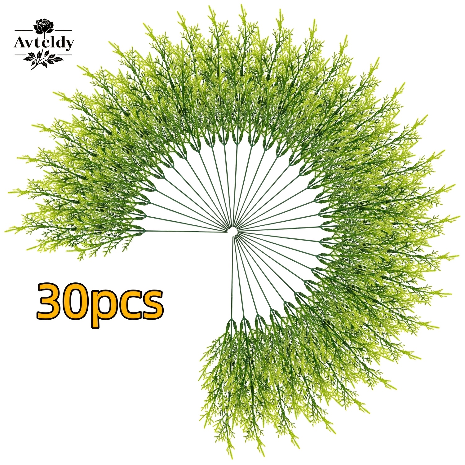 TEMU Avtcldy 30pcs Artificial Grass, Faux Greenery, , Fake Plants, Suitable For Indoor/outdoor Decor, Autumn, Thanksgiving, Christmas Decoration, Low