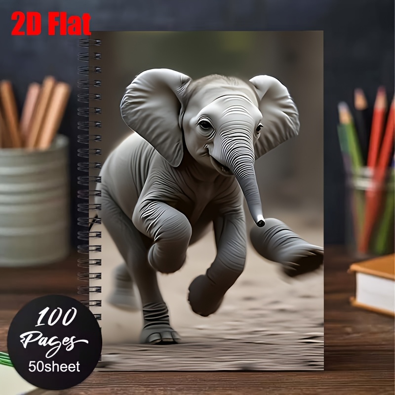 Adorable Baby Elephant Lined Notebook, 100 Pages for Daily Writing