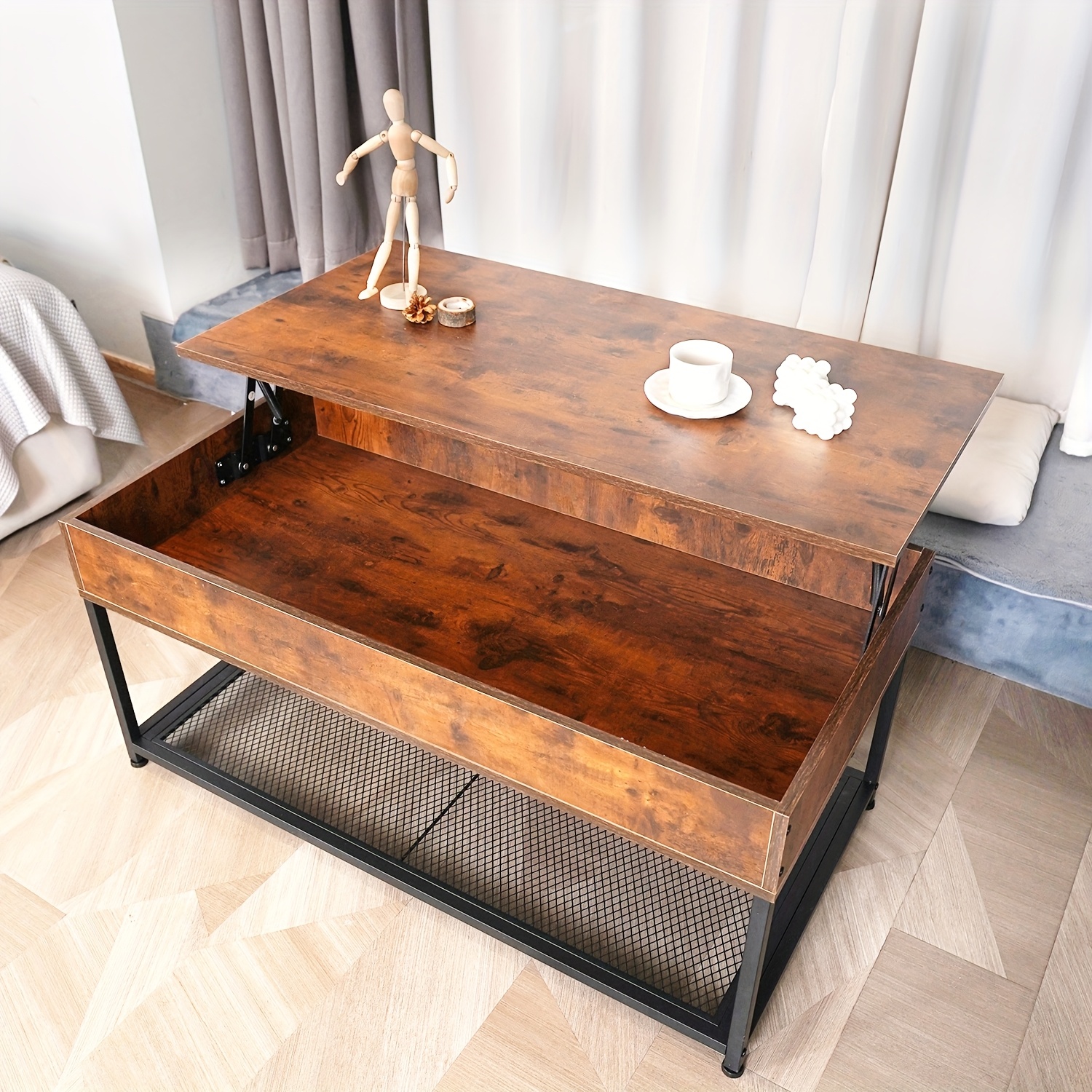 soffbord lyftbart soffbord med förvaringshylla och dolt - Temu Sweden